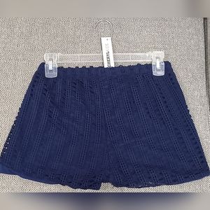 Kids XL Navy Crochet Shorts NWT